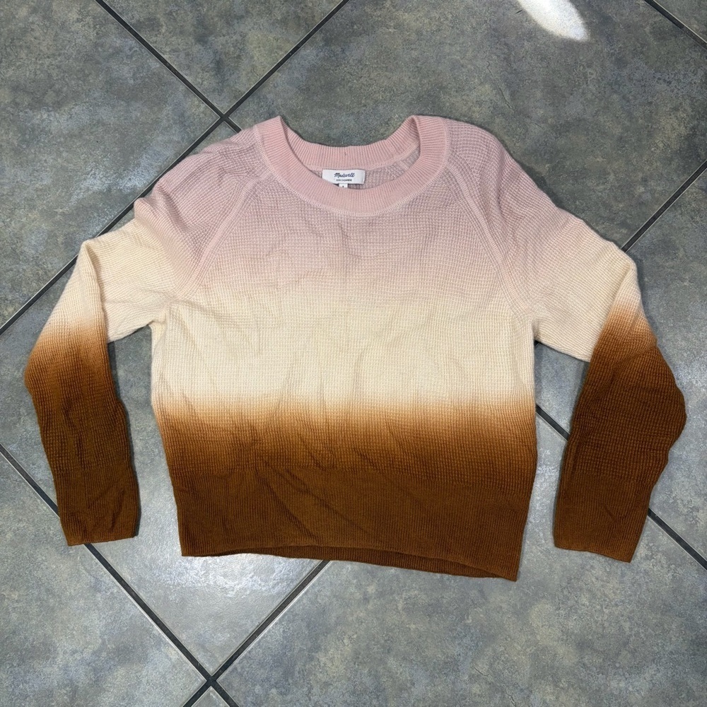 Madewell Dip-Dye Cashmere Shrunken Sweatshirt Women's S Casual Comfy Preppy City